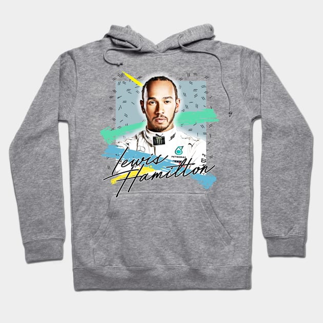 Lewis Hamilton // Retro Style Fan Art Design Hoodie by DankFutura